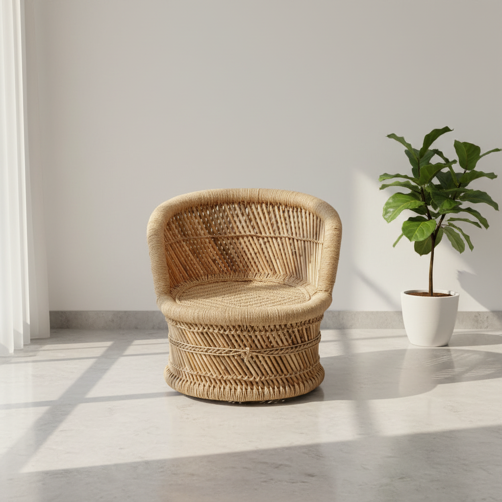 Beige Bamboo Baby Mudda Chair 18 Inch