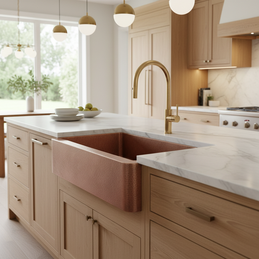 36 Inch Copper Kitchen Farmhouse Sink 16 Gauge Pure Copper
