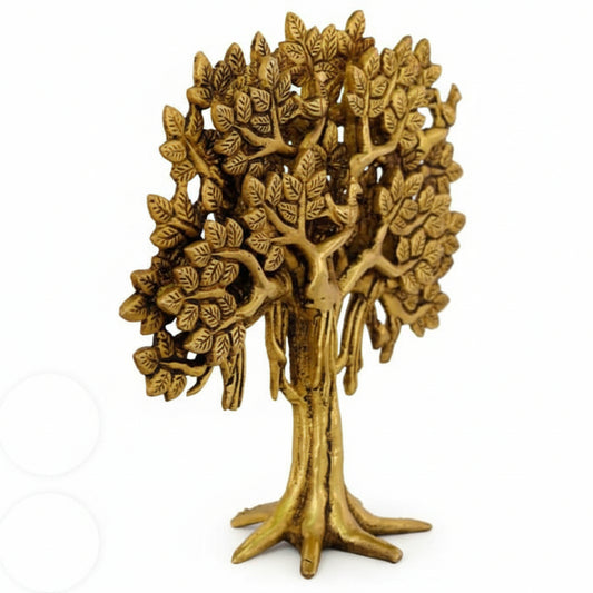 Gold tree-shaped decorative item on a white background
