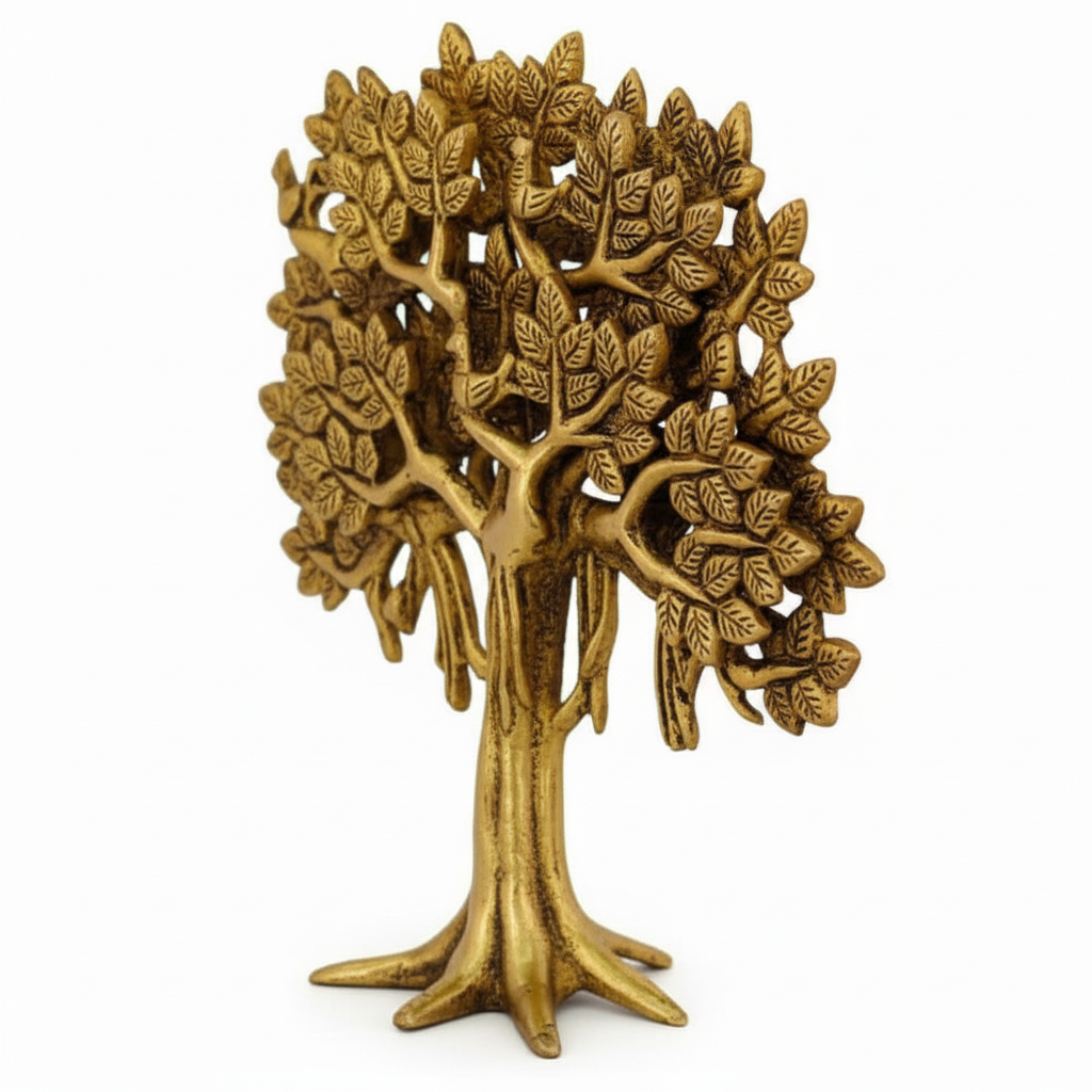Metal Kalpavriksha Tree Wall Hanging Vastu Decor - Brass Decors