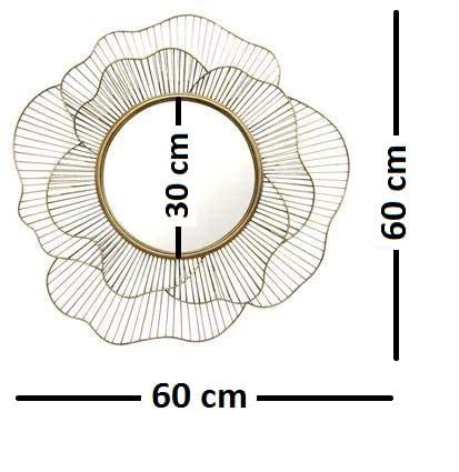 Metal Golden Rose Decorative Wall Mounted Mirror