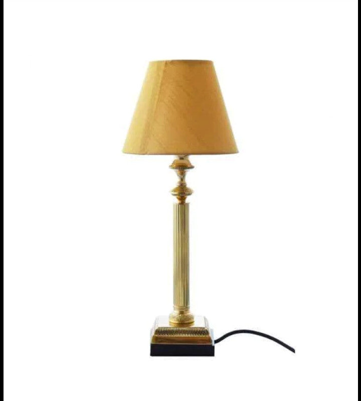 Metal Table Lamp with Golden Cone Shade – Elegant Designer Lighting