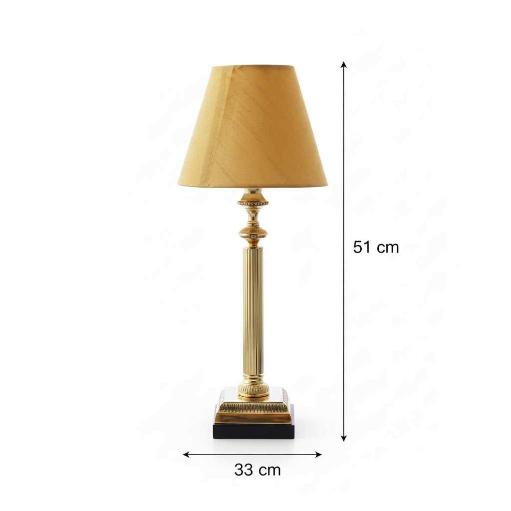 Metal Table Lamp with Golden Cone Shade for Elegant Home Lighting
