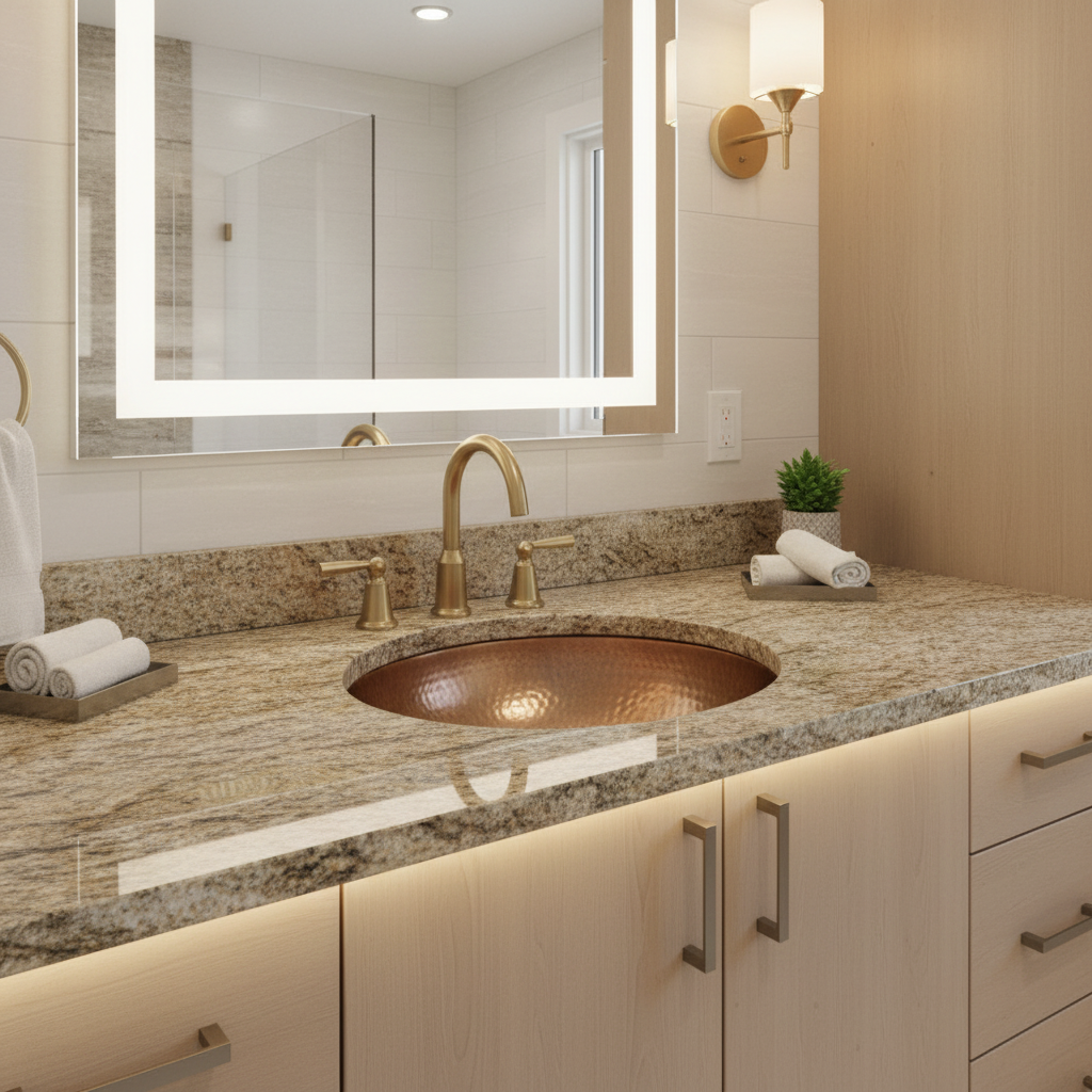 Engraved Hand Hammered Copper Round Bathroom Sink 16 Inch