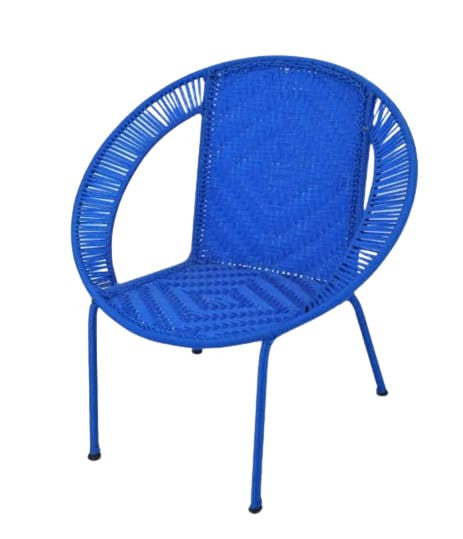 Handcrafted Iron Pipe Chair – Blue