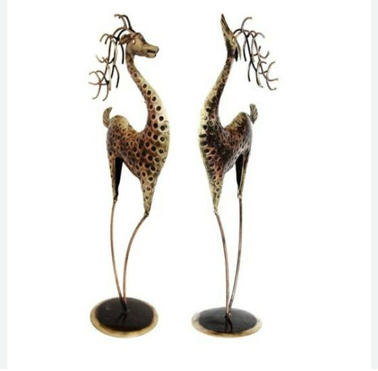 Antique Brass Pair of Deer – Elegant Home Decor Showpiece