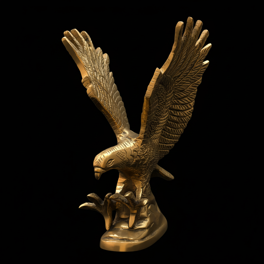 Antique Brass Eagle Showpiece Decorative Sculpture