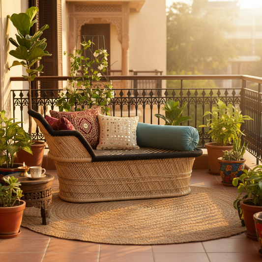 Bamboo Lounger Armrest Mudda Chair