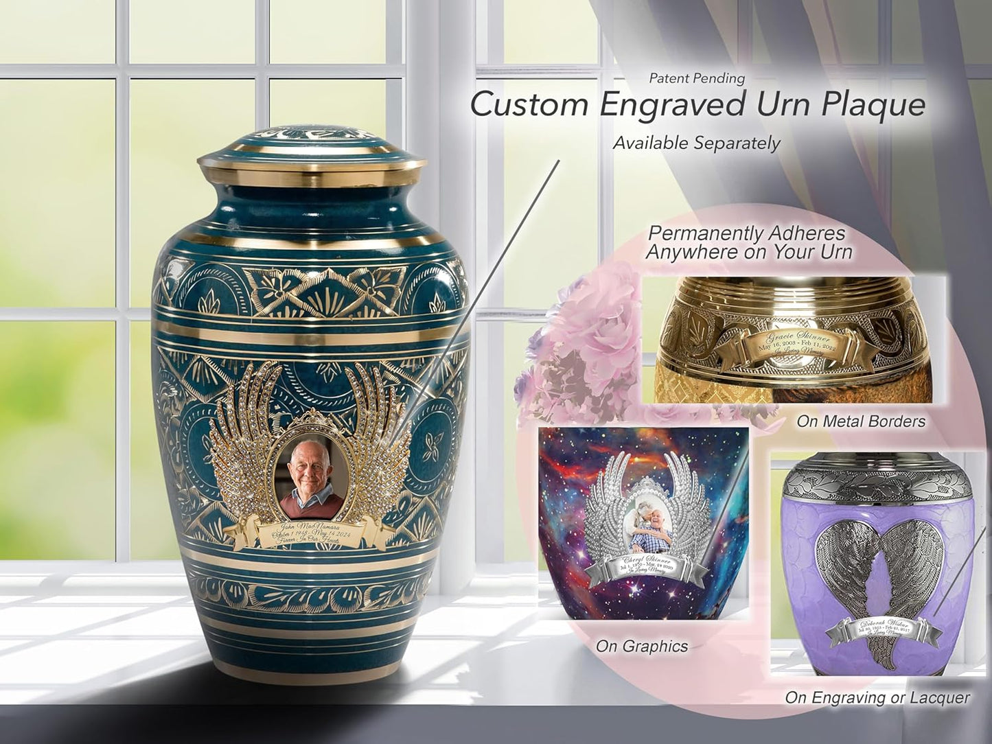 Teal Majestic Radiance Cremation Urn – Keepsake for Adult Male Ashes