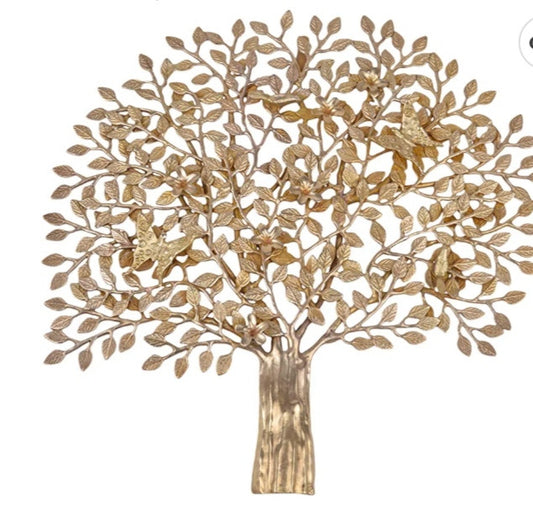 Brass Tree Kalpvriksha – Decorative Brass Leaf Hanging (23 × 22 × 5 Inch, 1.75 KG)