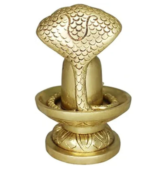 Shivling with Sheshnaag – Decorative Brass Idol (6 Inch, Super Fine Brass)