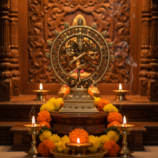 Brass Nataraj Dancing Shiva Idol - Brass Decors