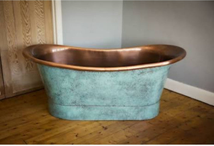 Printed Green Pure Copper Bathtub – 66" Freestanding Soaker