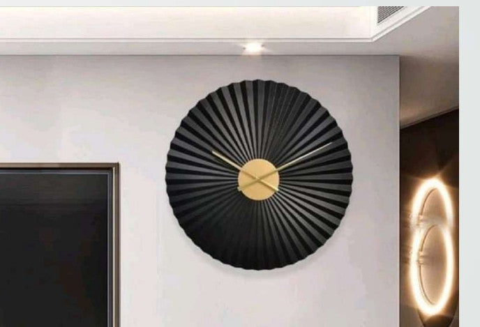 Black Hammered Wall Clock