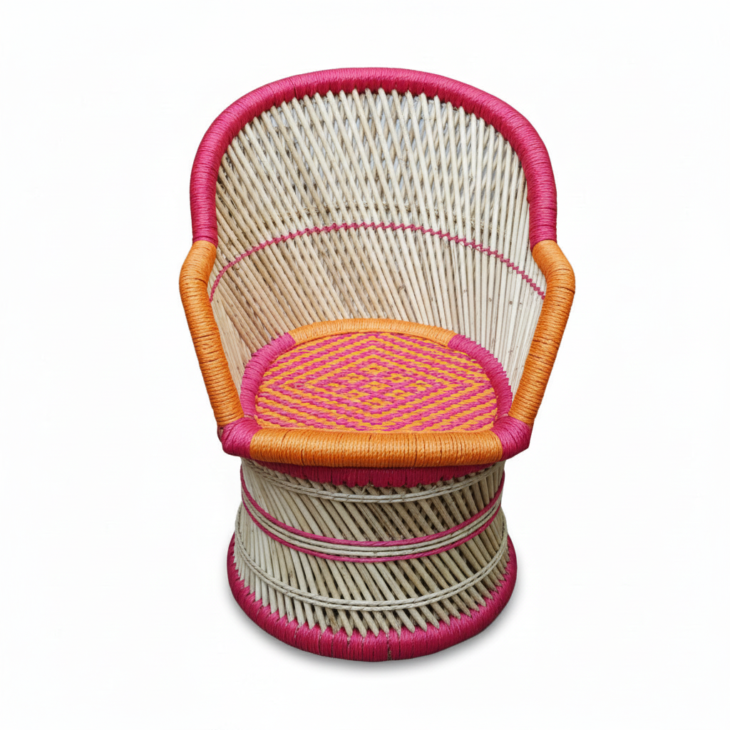 Bamboo Mudda Chair Set with Table Full Size