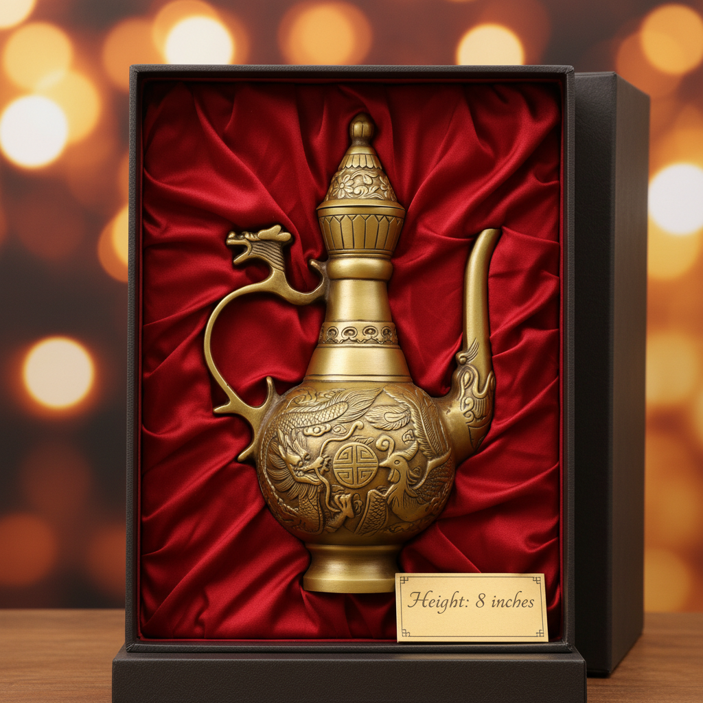 Antique Brass Double Dragon Teapot