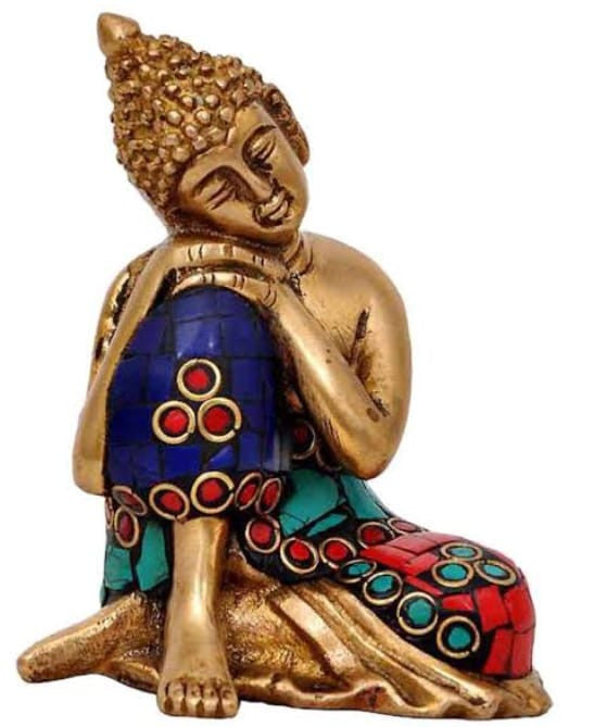 Brass Stonework Resting Buddha
