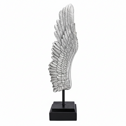 Decorative sculpture of angel wings on a white background