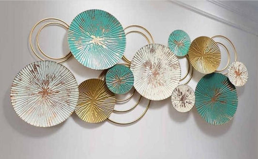 Designer Metal Flower Circles Wall Art