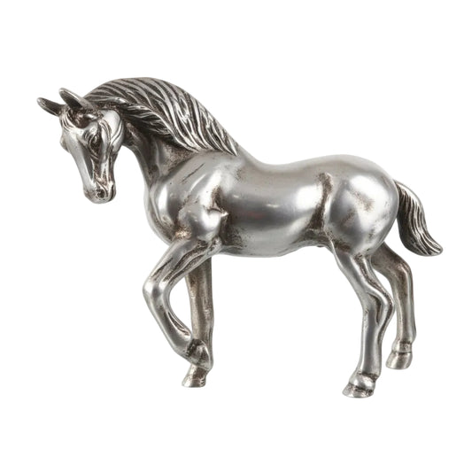 Bronze horse sculpture on a white background