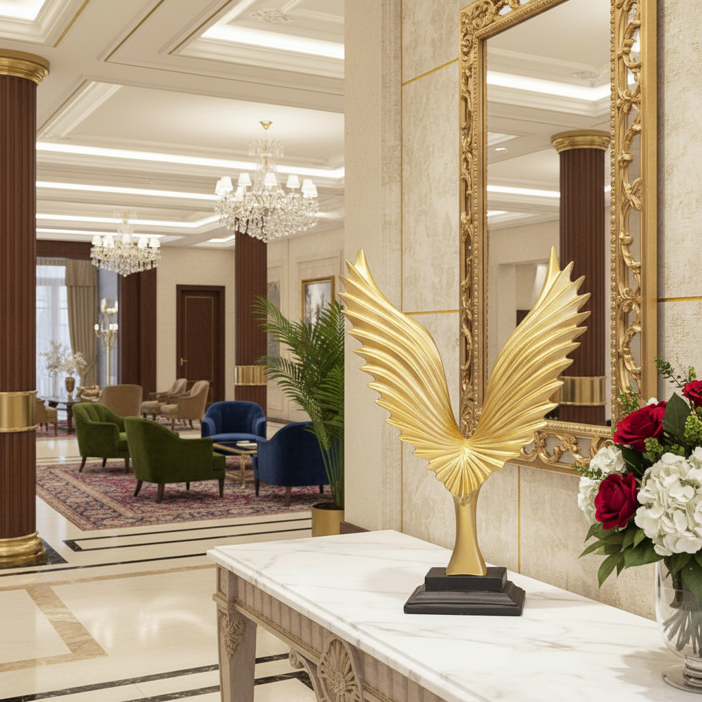 Brass Eagle Wings Sculpture 18 Inch Decorative Showpiece