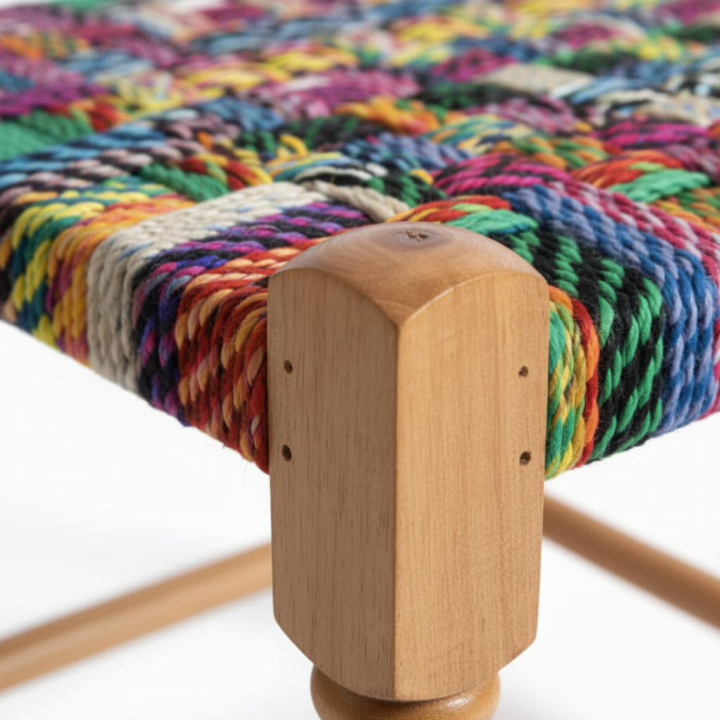 Rustic Wooden Rectangle Stool Multicolor
