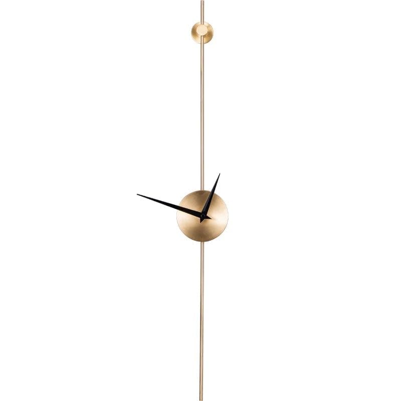 Modern gold pendant clock on a white background
