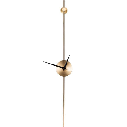 Modern gold pendant clock on a white background