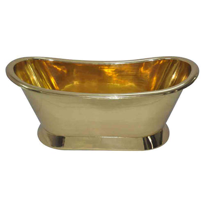 Gold bathtub on a white background