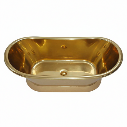 Gold bathtub on a white background