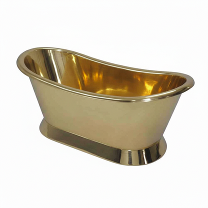 Gold bathtub on a white background