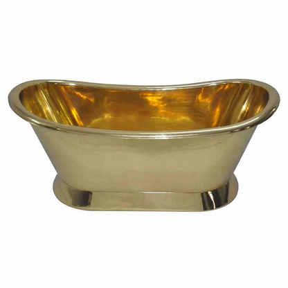 Gold bathtub on a white background