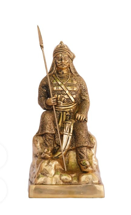 Brass Sitting Maharana Pratap