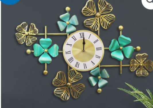 Metal Modern Floral Wall Clock