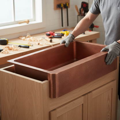 36 Inch Copper Kitchen Farmhouse Sink 16 Gauge Pure Copper