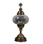 Designer Metal Moroccan Table Lamp – Artisan-Crafted with Mirror Stone Accents