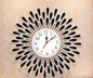 Metal Black flower With Crystal Wall Clock