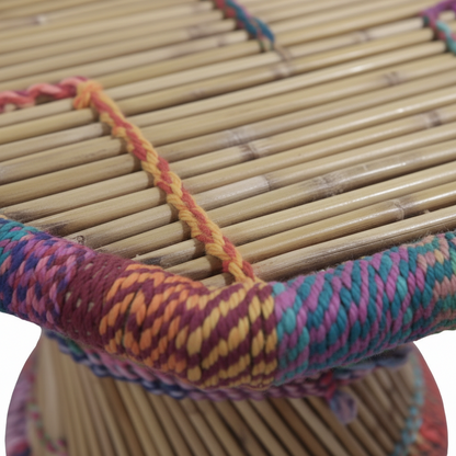 Round Bamboo Baby Mudda Table Multicolor