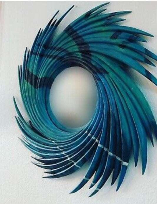 Designer Large Round Fiber Wall Mirror