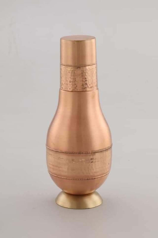 Hammered Pure Copper Water Bottle – Long Neck, 900ml (Ayurvedic Health Benefits)