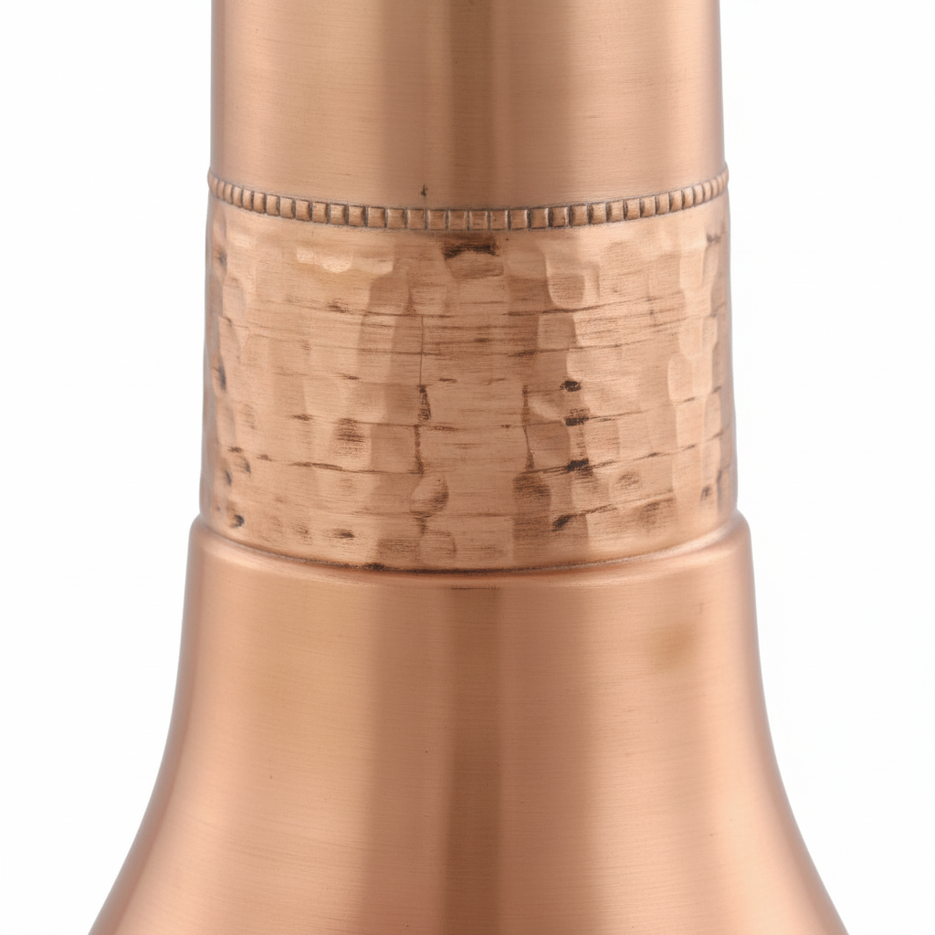 Long Neck Hammered Pure Copper Water Bottle 900ml