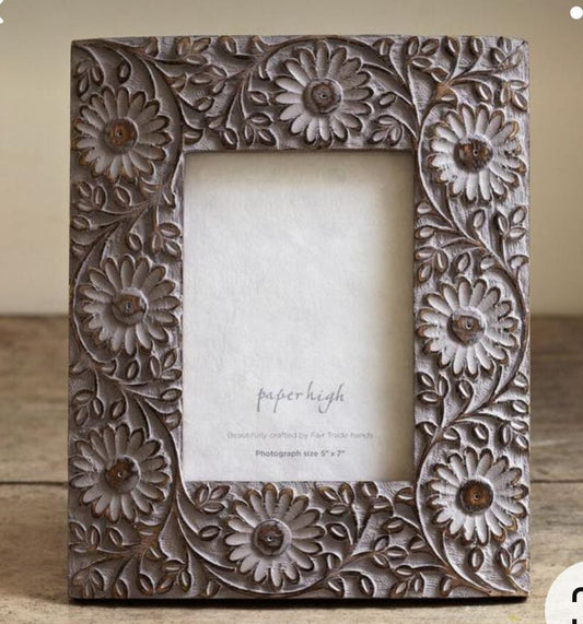 Wooden Dark Brown Rectangle Handmade Photo Frame – 9 Inches