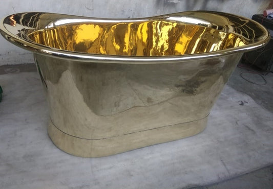 72" Golden Copper Freestanding Bathtub
