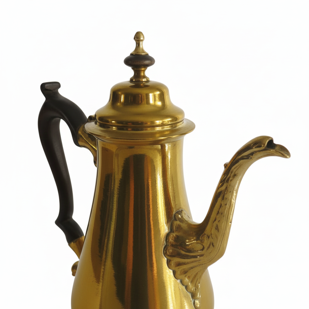 Antique Golden Brass Coffee Pot 13 Inch