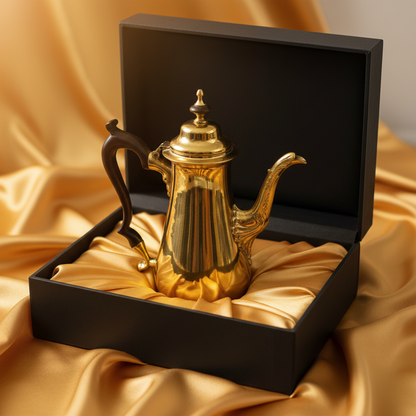Antique Golden Brass Coffee Pot 13 Inch