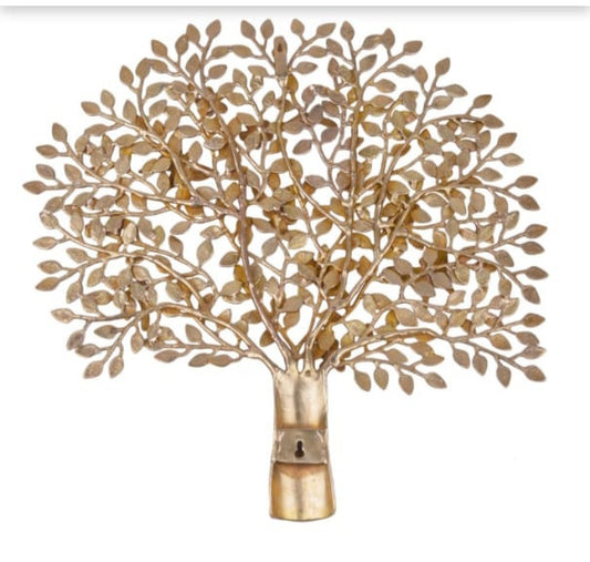 Brass Tree Kalpvriksha – Decorative Brass Leaf Hanging (23 × 22 × 5 Inch, 1.75 KG)