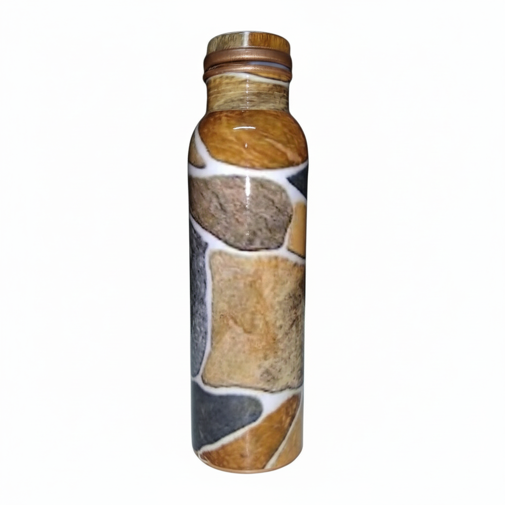 Sticker Meena Printed Copper Water Bottle Set of 2