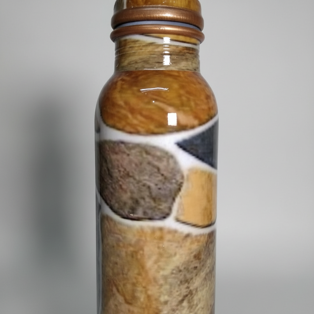 Sticker Meena Printed Copper Water Bottle Set of 2