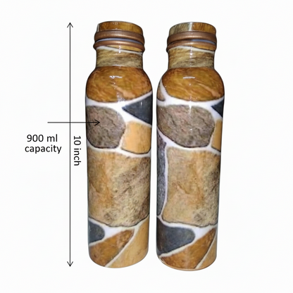Sticker Meena Printed Copper Water Bottle Set of 2