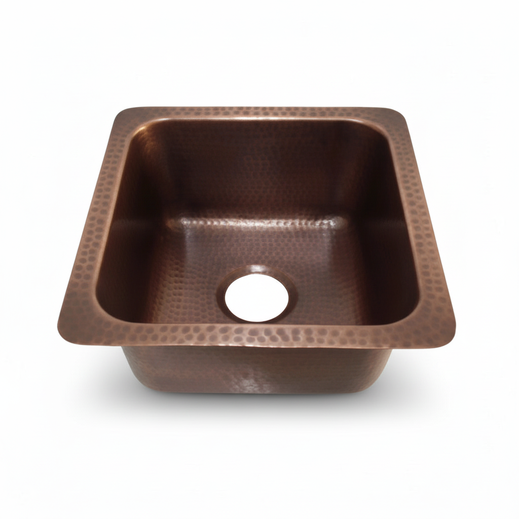 14 Inch Compact Copper Kitchen Sink 16 Gauge Pure Copper